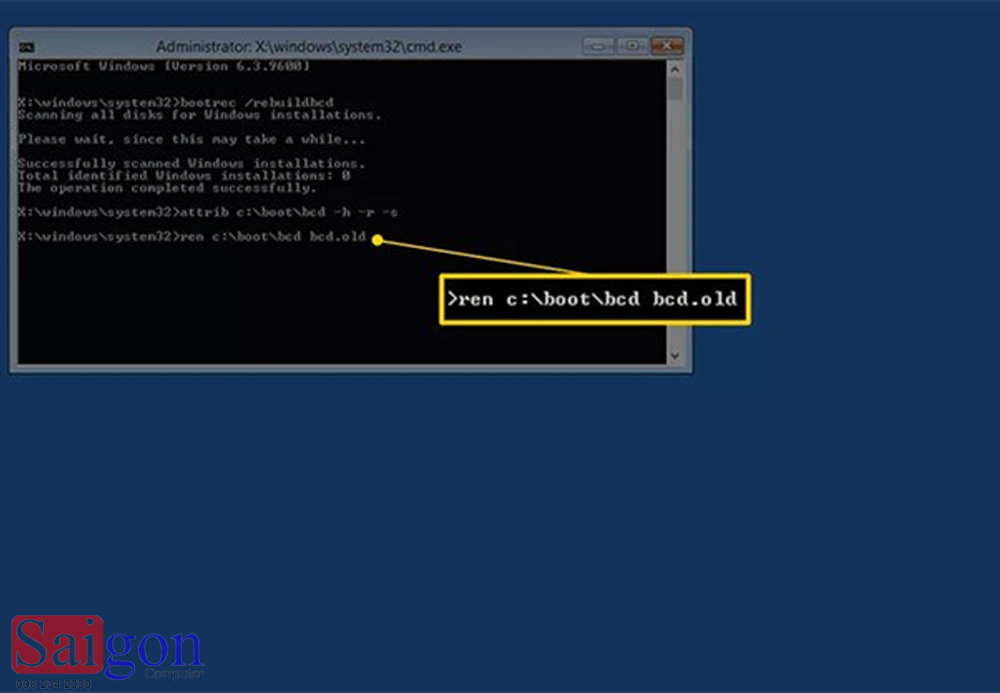 Hướng Dẫn Build Lại BCD Trong Windows - Sài Gòn Computer